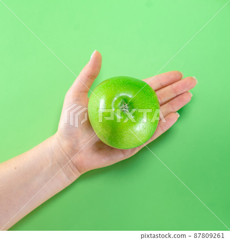 Fruit pumpkin apple carrot ginger on colored background Fruit pumpkin apple carrot ginger on colored background 87809261