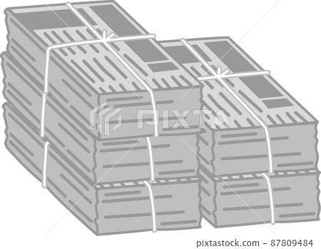 Stacked old newspapers 87809484