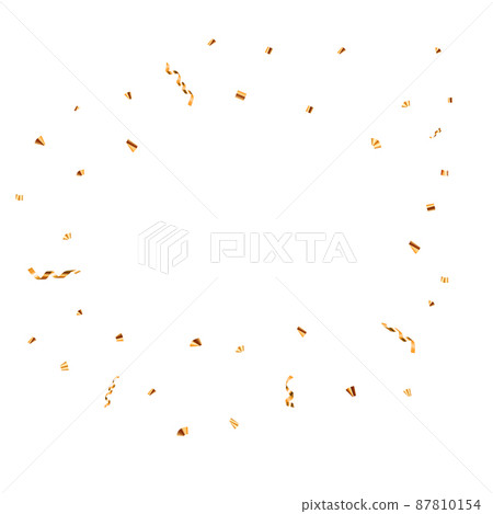 Abstract Confetti and Glossy Glitter Ribbon for Party Holiday Background. Vector Illustration 87810154