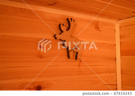 The interior of the sauna and bath for washing and taking procedures The interior of the sauna and bath for washing and taking procedures 87810243