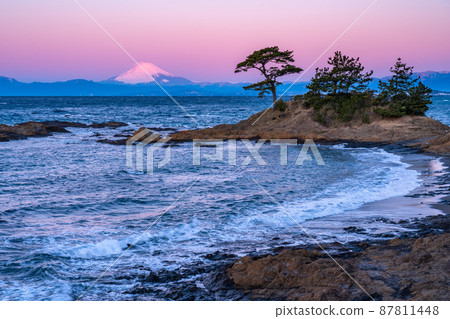 《Kanagawa Prefecture》 Mt. Fuji / Tateishi Park at dawn 87811448