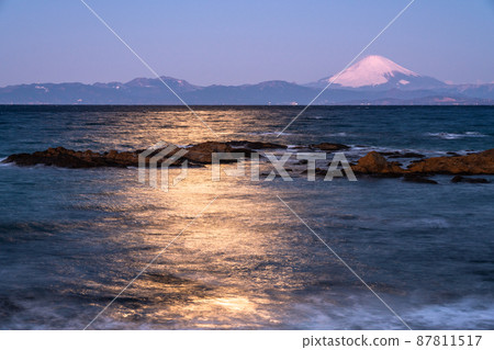 《Kanagawa Prefecture》 Moonlight Mt. Fuji / Tateishi Park 87811517