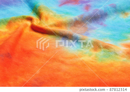 Abstract tie dye multicolor fabric cloth Boho pattern texture Abstract tie dye multicolor fabric cloth Boho pattern texture 87812314