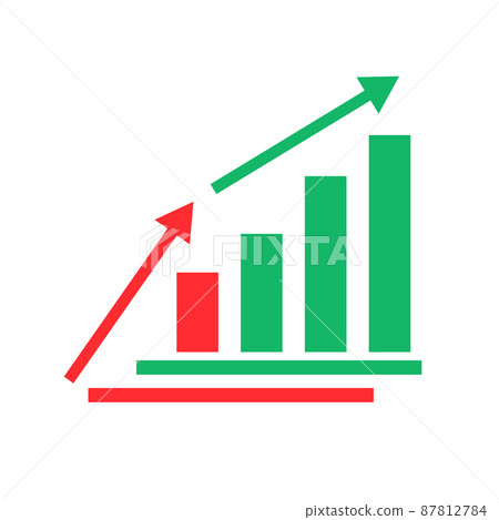 從赤字到改善的管理改革 條形圖和箭頭 從赤字到改善的管理改革 條形圖和箭頭 87812784