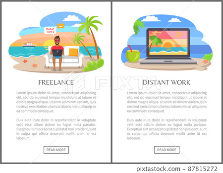 Freelance and Distant Work as Modern Jobs Promo Freelance and Distant Work as Modern Jobs Promo 87815272