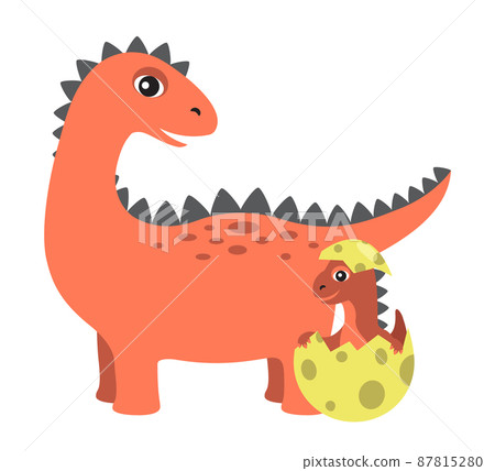 Prehistoric Creature and Egg Vector Illustration Prehistoric Creature and Egg Vector Illustration 87815280