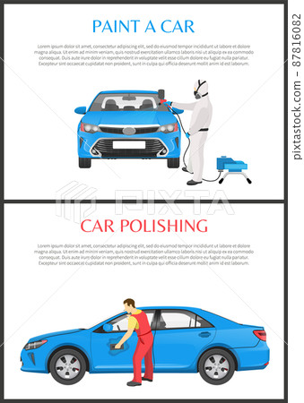 Poshing and Paint a Car Color Vector Illustration Poshing and Paint a Car Color Vector Illustration 87816082