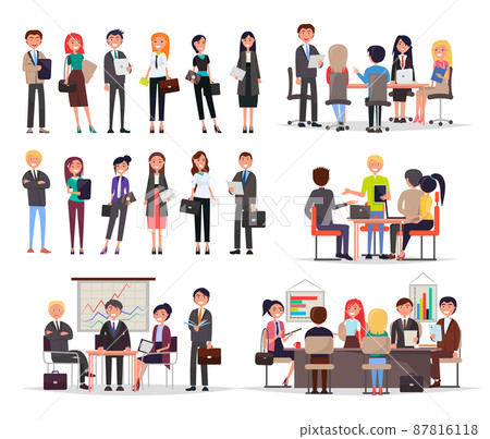 Business People Work in Teams and Create Projects Business People Work in Teams and Create Projects 87816118