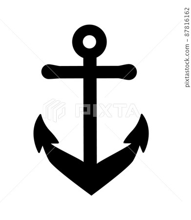 Anchor Closeup Icon Silhouette Vector Illustration Anchor Closeup Icon Silhouette Vector Illustration 87816162