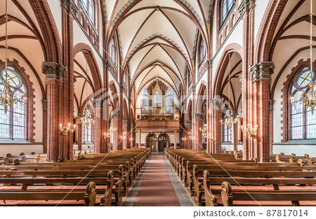 Sundsvall, Vastnorrland County - Symmetric interior of the decorated Gustav Adolfs Evengelic church Sundsvall, Vastnorrland County - Symmetric interior of the decorated Gustav Adolfs Evengelic church 87817014