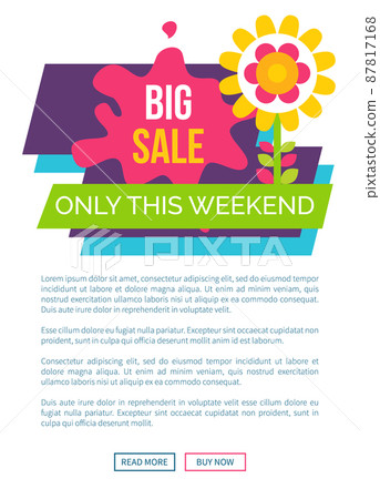Only Weekend Big Sale Promo Label with Blooming 87817168
