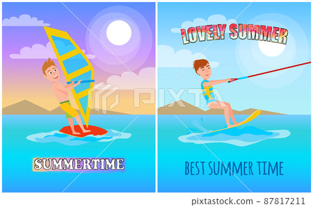 Lovely Summer, Best Time Color Vector Illustration Lovely Summer, Best Time Color Vector Illustration 87817211