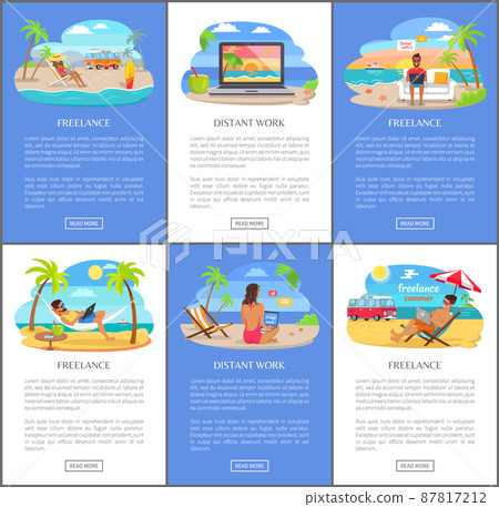 Distant Work and Freelance All Over World Set 87817212