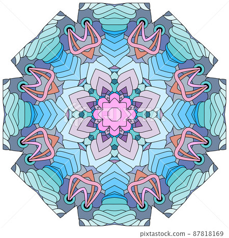 Colorful cute Mandala. Decorative unusual round ornaments. 87818169