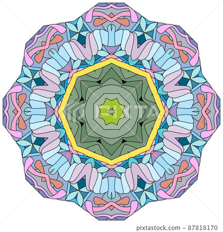 Colorful cute Mandala. Decorative unusual round ornaments. Colorful cute Mandala. Decorative unusual round ornaments. 87818170