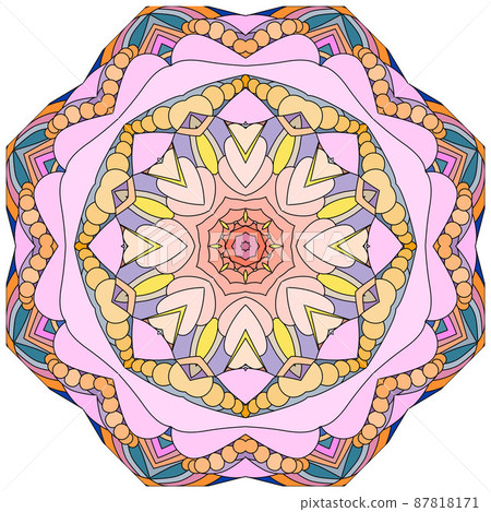 Colorful cute Mandala. Decorative unusual round ornaments. Colorful cute Mandala. Decorative unusual round ornaments. 87818171