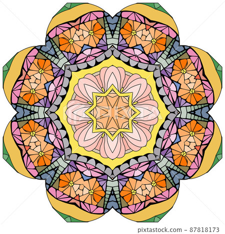 Colorful cute Mandala. Decorative unusual round ornaments. Colorful cute Mandala. Decorative unusual round ornaments. 87818173