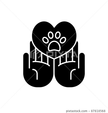 Pet depression black glyph icon Royalty Free Vector Image