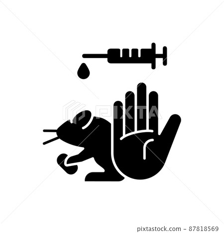No hamster testing black glyph icon. Refusal... - Stock Illustration  [87818569] - PIXTA