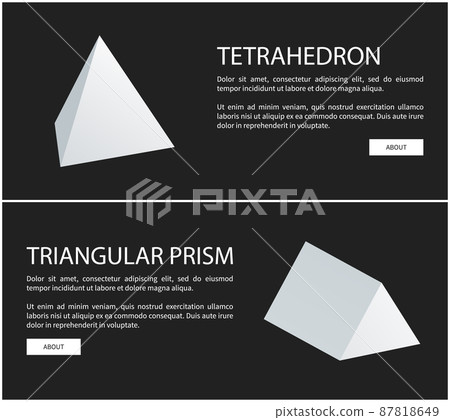 Tetrahedron and Triangular Prism Geometric Figures Tetrahedron and Triangular Prism Geometric Figures 87818649