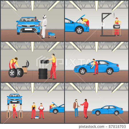 All Services in One Automobile Workshop Color Card 87818703