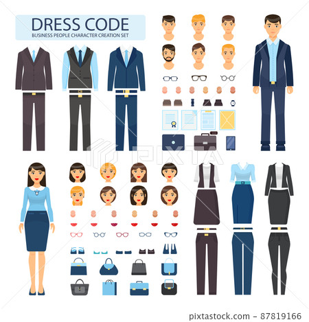Dress Code for Business People Characters Set 87819166