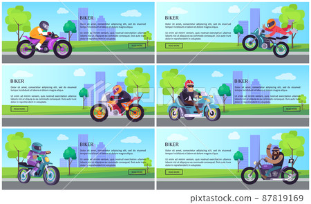 Bikers Bike Work Day Web Onine Posters Set, Promo Bikers Bike Work Day Web Onine Posters Set, Promo 87819169