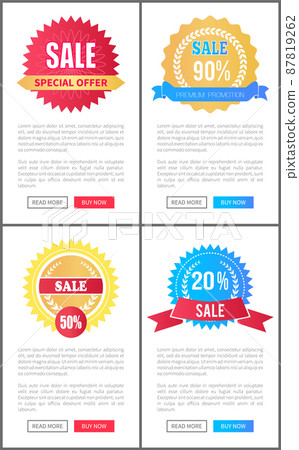 Sale Special Offer Round Labels on Web Posters Set Sale Special Offer Round Labels on Web Posters Set 87819262