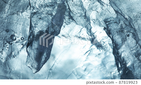 Close-up of broken ice, top shot. Close-up of broken ice, top shot. 87819923