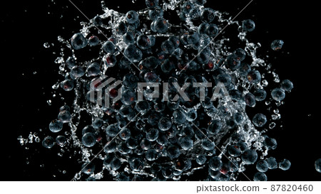 Rotating blueberries, isolated on black background 87820460