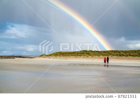 Amazing rainbow above Carrickfad by Portnoo at Narin Strand in County Donegal Ireland Amazing rainbow above Carrickfad by Portnoo at Narin Strand in County Donegal Ireland 87821311