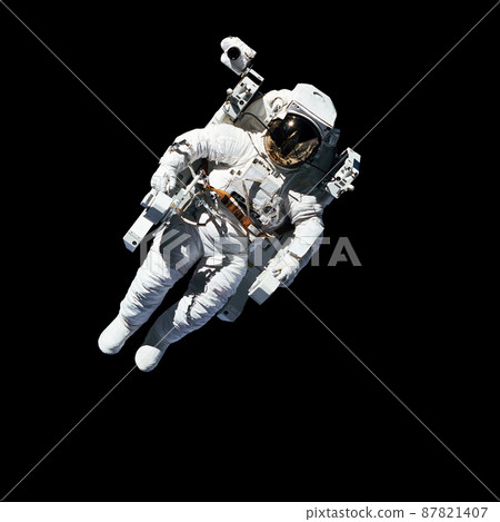 Space suits isolated on black background with clipping path. Elements of this image furnished by NASA. 87821407