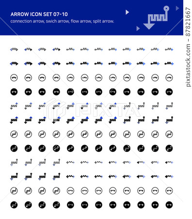Arrow icons related to connection and flow Arrow icons related to connection and flow 87821667