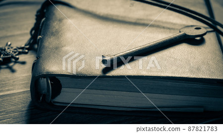 Logbook and old key 87821783