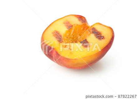 Tasty grilled peach isolated on white background 87822267