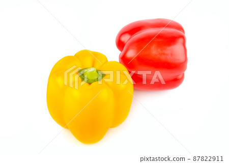 Set of sweet peppers, paprika isolated on white . 87822911