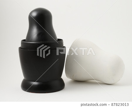 traditional Russian nesting dolls painted black and white 87823013