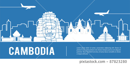 cambodia famous landmark silhouette style with text inside cambodia famous landmark silhouette style with text inside 87823280