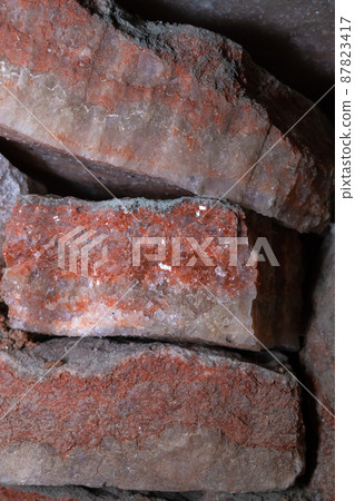 The texture of the mineral sylvinite, a natural crystalline potassium salt. 87823417