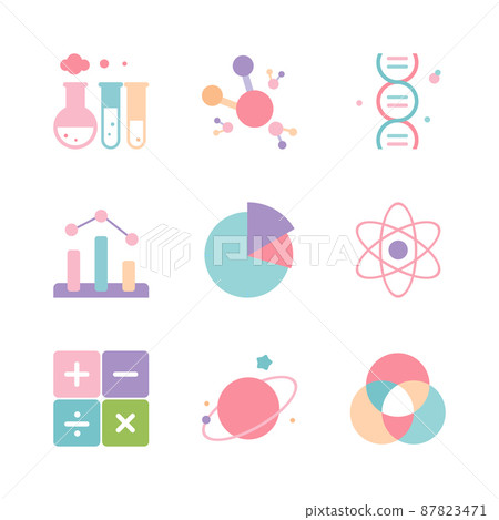 關於化學和科學的常見圖標 關於化學和科學的常見圖標 87823471