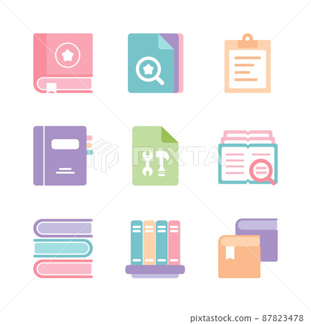 Icons about books and notes 87823478