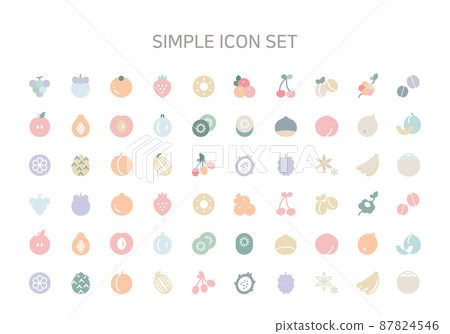 A collection of icons related to kitchen, cooking and food 87824546