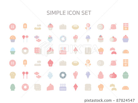 A collection of icons related to kitchen, cooking and food 87824547