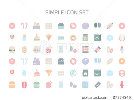 A collection of icons related to kitchen, cooking and food 87824549