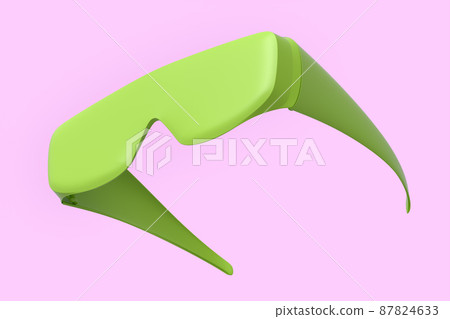Protective plastic dentist glasses isolated on pink monochrome background 87824633
