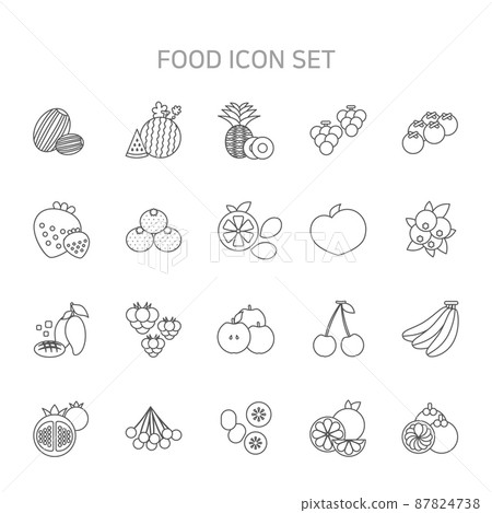 common fruit line icon common fruit line icon 87824738