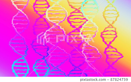 Rainbow DNA molecules structure. Science and Technology concept, vivid scientific background, 3d rendered Rainbow DNA molecules structure. Science and Technology concept, vivid scientific background, 3d rendered 87824739