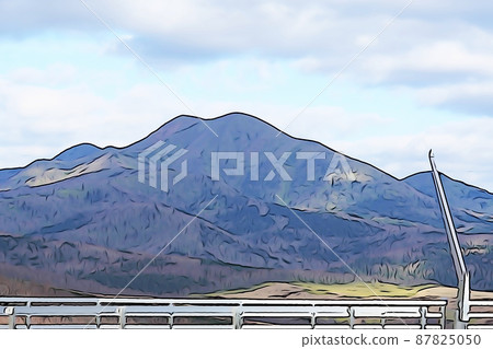 Pastel-like "Musadake seen from Kaiyodai Observatory" Illustration image 87825050