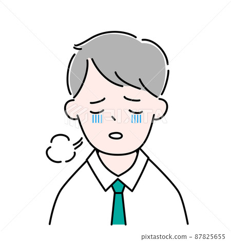 Male tired, depressed, sighed, poor physical... - Stock Illustration ...