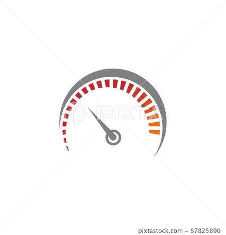 Speedometer icon. Gauge and rpm meter logo 87825890